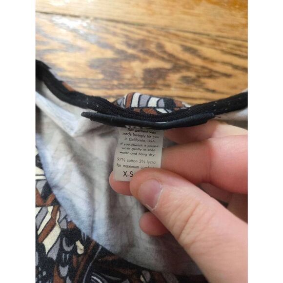 Nooworks brown&black abstract pattern dress sz XS - Picture 3 of 3